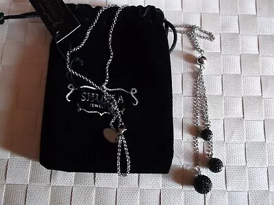 £5 • Buy Brand>new>genuine>shimla >black Fireball Crystal & Silver Chain Dangle Pendant 